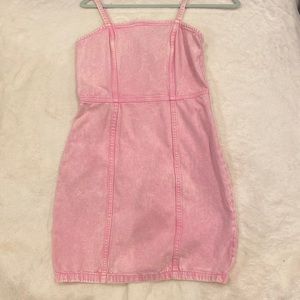 Divided denim pink dress